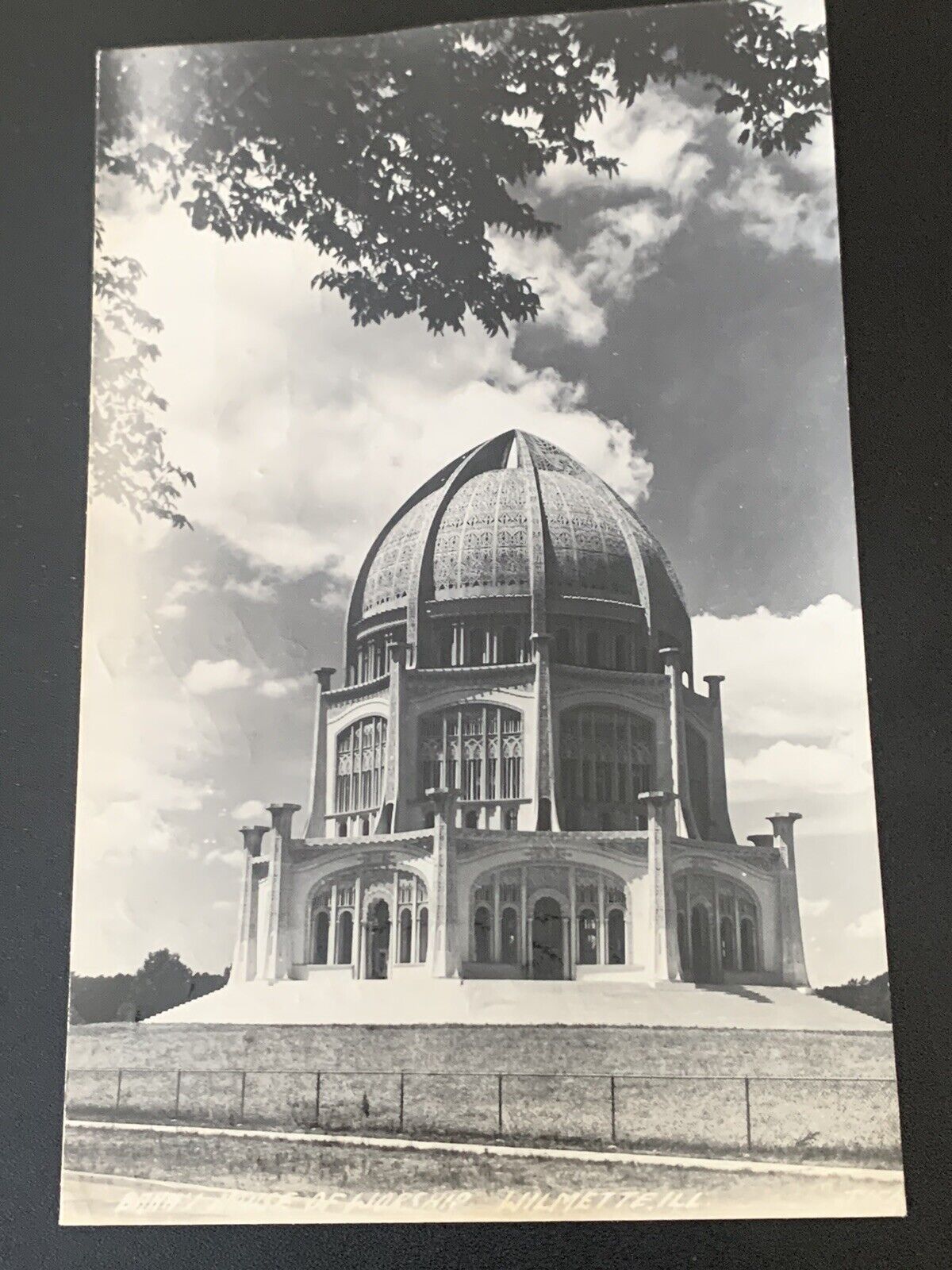 Baha\'i House of Worship ~ Wilmette Illinois ~ RPPC Photo Postcard 1950s Posted