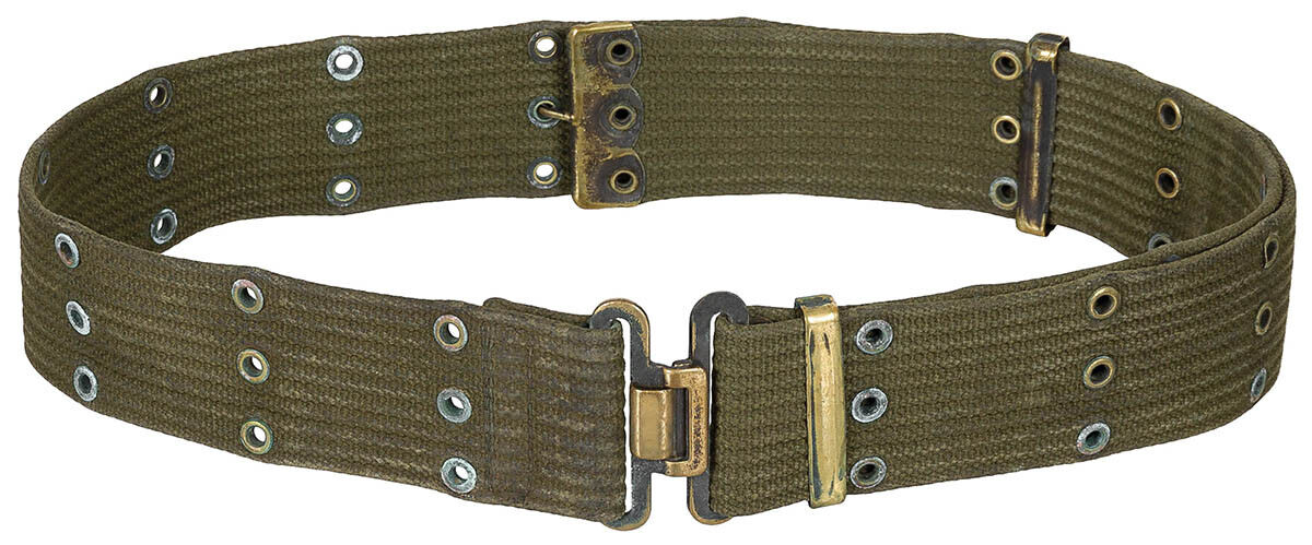 Original Belgian Army Military Combat Pistol Belt US-Style OD Green