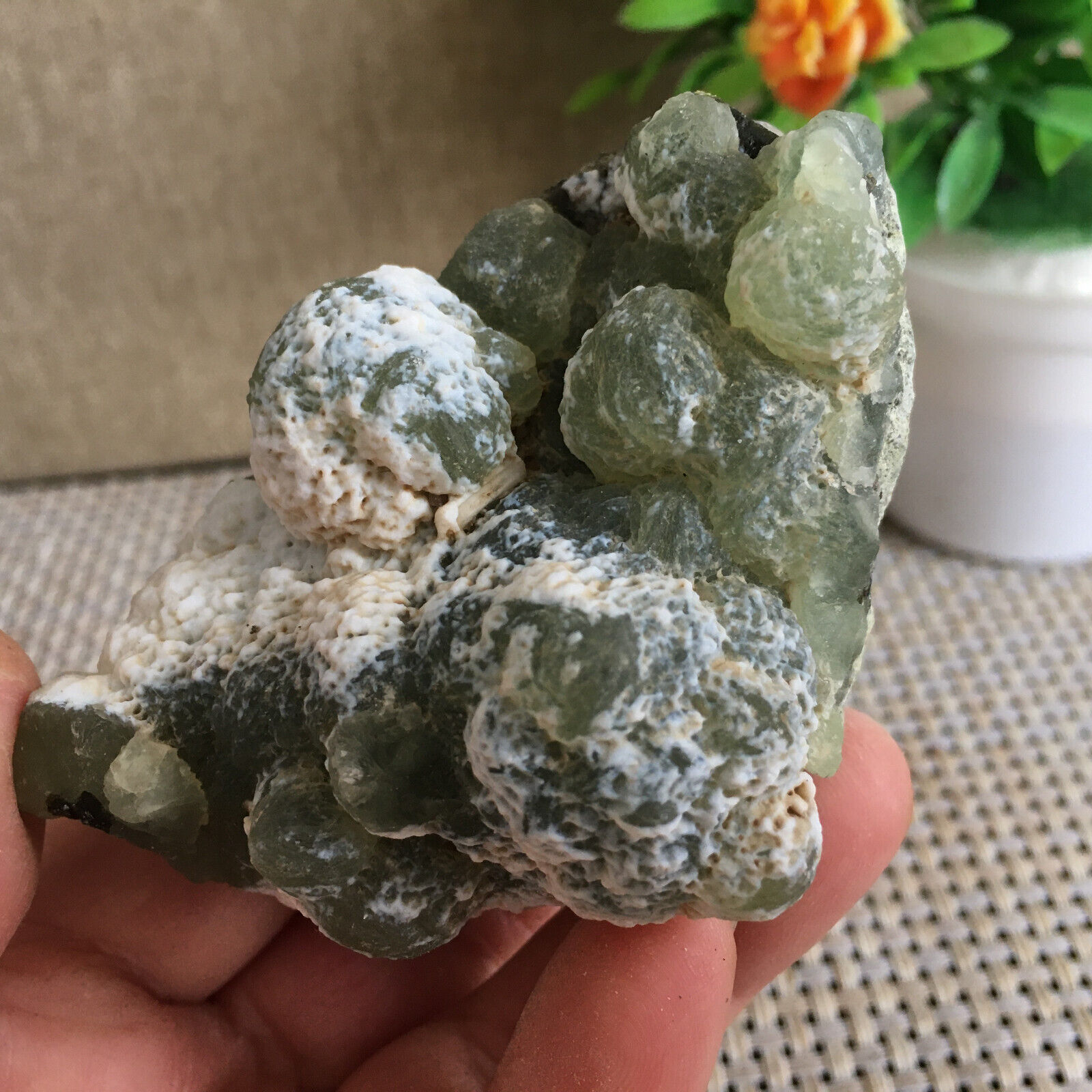 195g  Natural green chalcedony  agate crystal specimen Indonesia  md409
