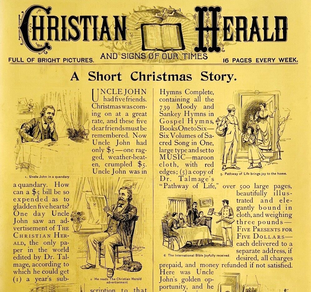 Christian Herald A Christmas Story 1894 Advertisement Victorian XL DWII11