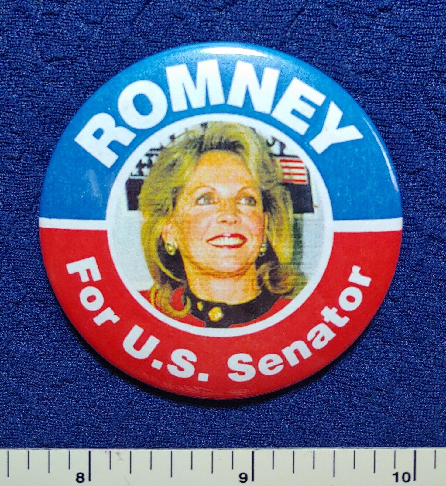 RONNA ROMNEY MICHIGAN 1996 SENATE MITT\'S SISTER RONNA\'S MOM POLITICAL PIN BUTTON
