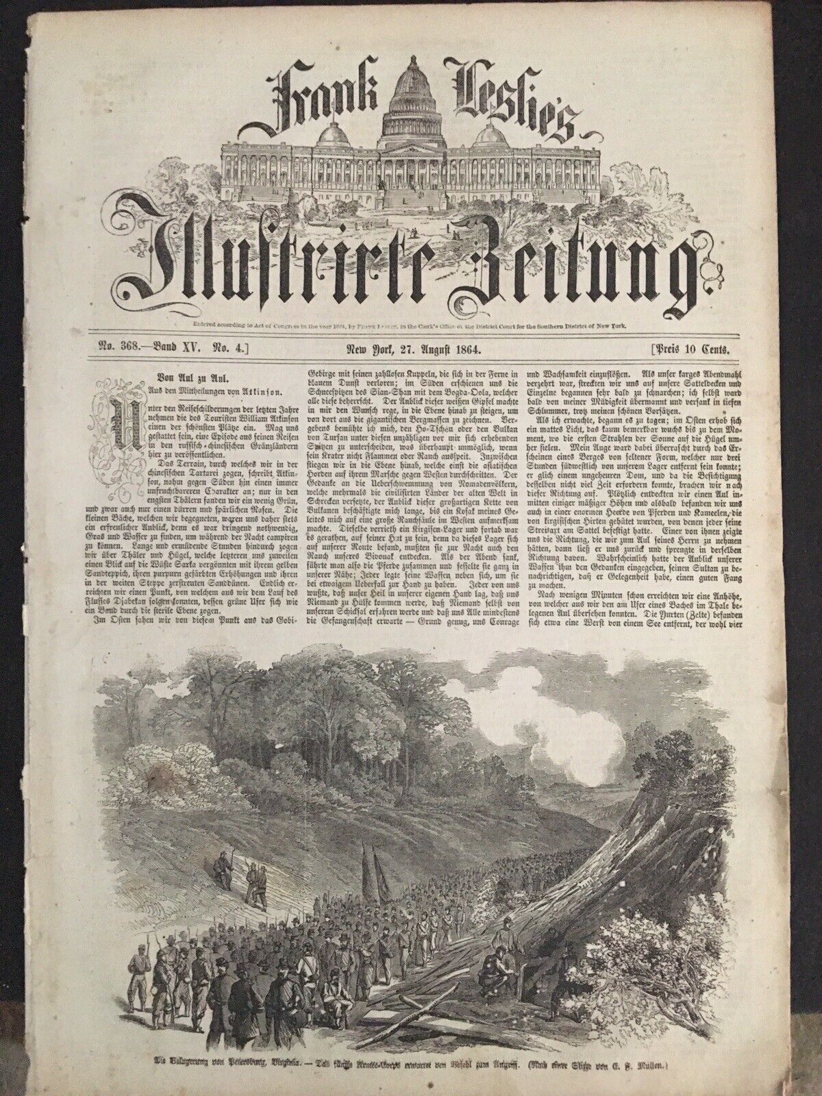 Petersburg VA Explosion Battle of Crater 1864 Civil War-Illustrirte Zeitung