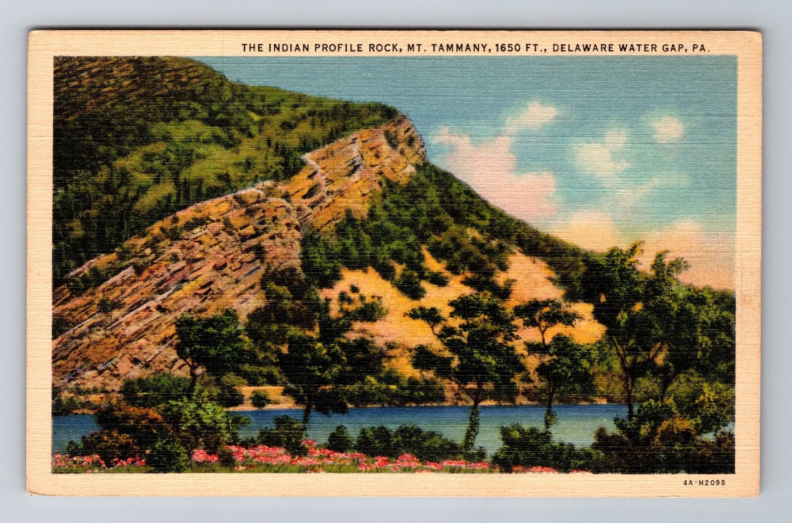 PA-Pennsylvania, The Profile Rock, Antique, Vintage Souvenir Postcard