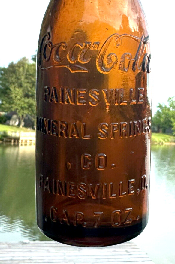 RARE STRAIGHT SIDED AMBER COCA COLA BOTTLE \