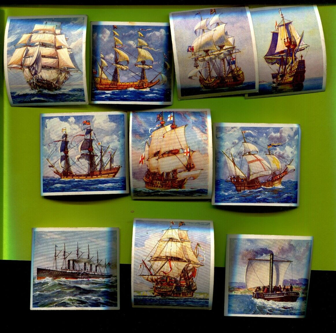 1938 GODFREY PHILLIPS CIGARETTES SHIPS THAT HAVE MADE HISTORY 10 TOBACCO CARDS