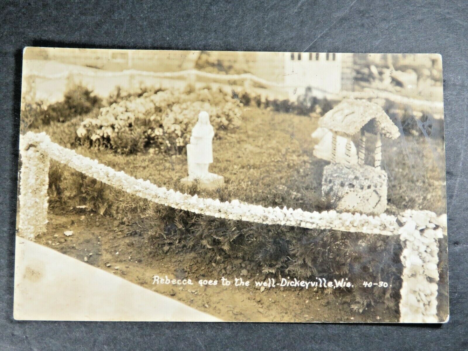 Vintage Postcard RPPC Rebecca goes to the Well Dickerville WI   B6384