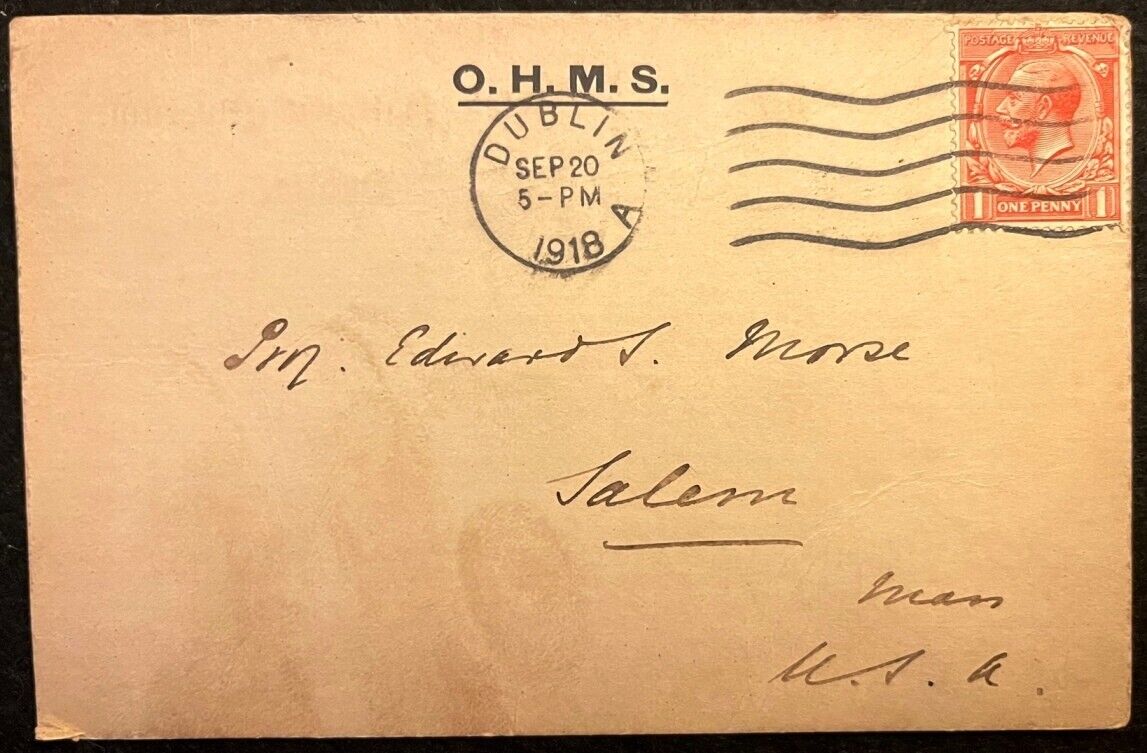 Robert Francis Scharff to Edward S. Morse 1918 Postcard