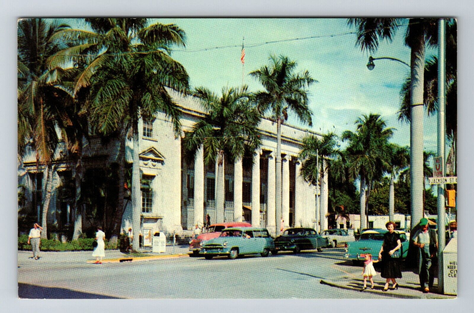 Ft Myers FL-Florida, United States Post Office, Exterior, Vintage Postcard