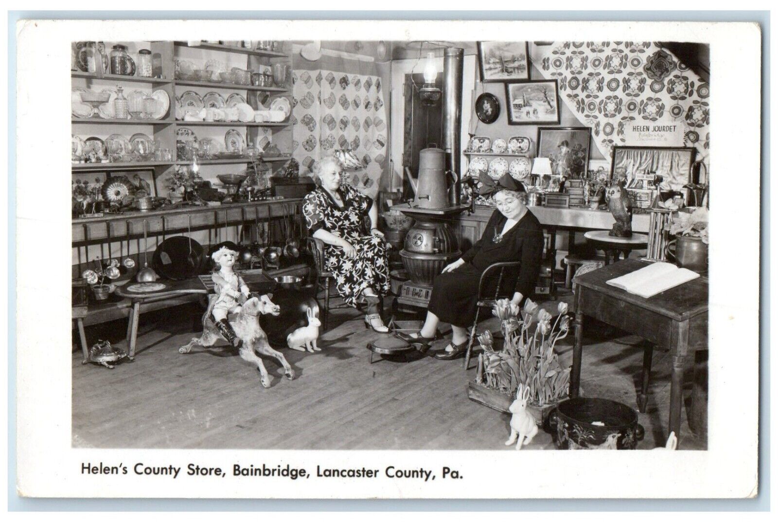 Helen\'s County Store Bainbridge Interior Lancaster County PA RPPC Photo Postcard