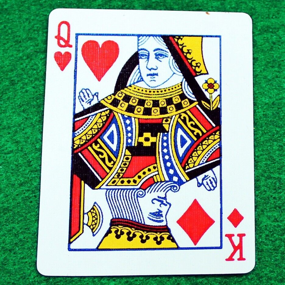 Queen Hearts King Diamonds Mashup, Red Bicycle Gaff Playing Card, Custom Printed