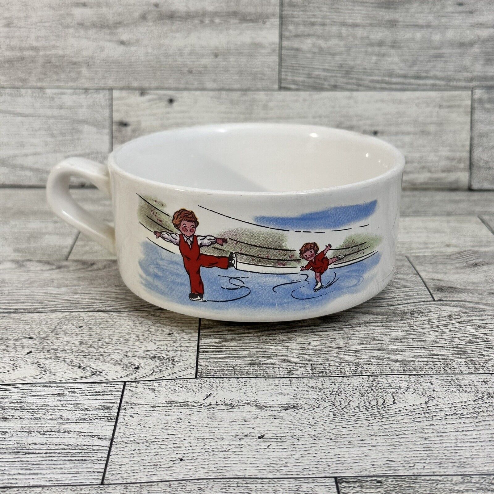 Campbell Kids Soup Bowls -- Winter Themed -- Figure Skating