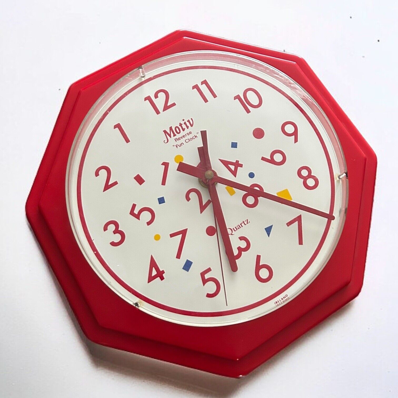 Vintage 1980s Quartz Reverse Wall Clock