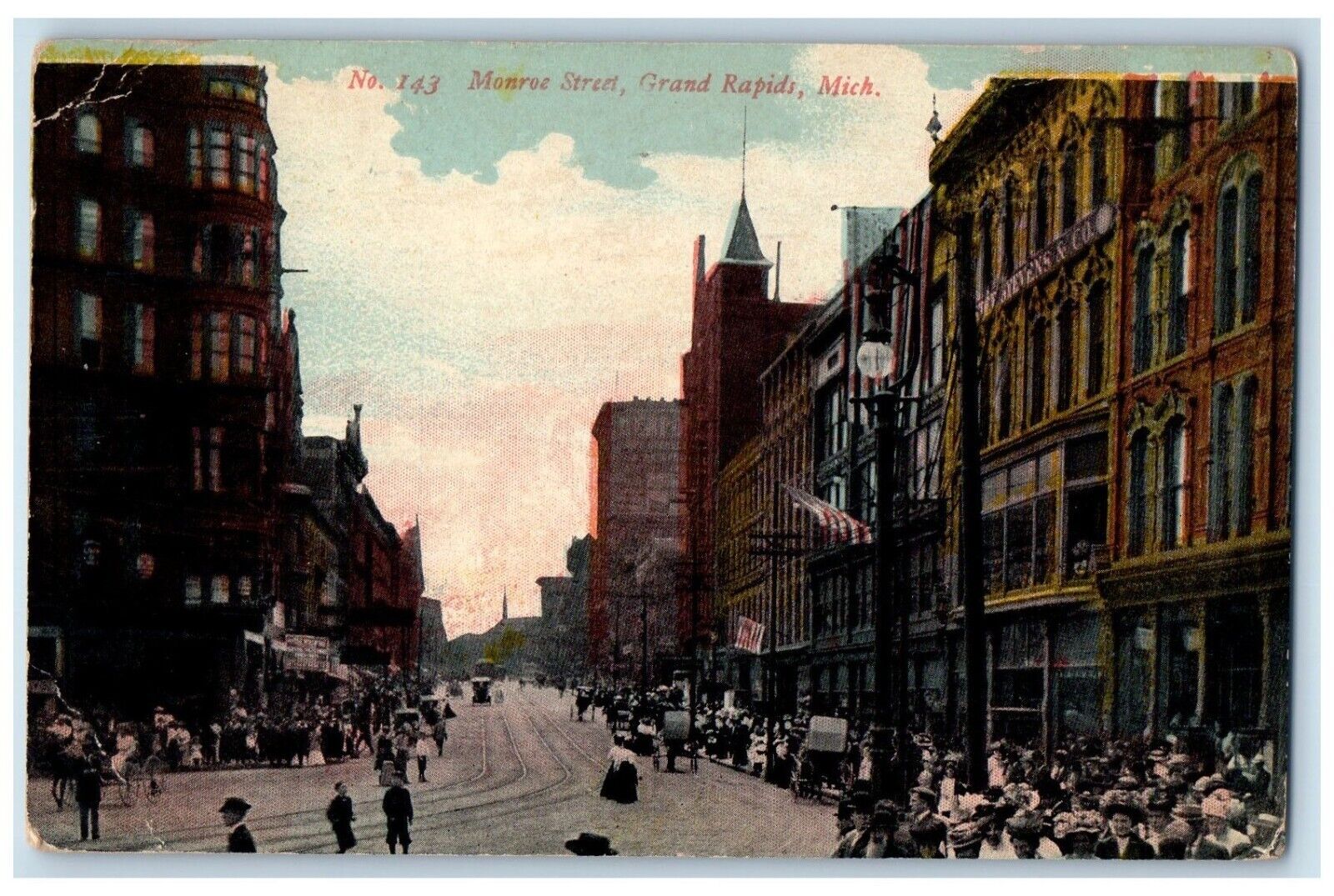 1911 Foster Stevens & Co. Monroe Street Grand Rapids Michigan MI Postcard