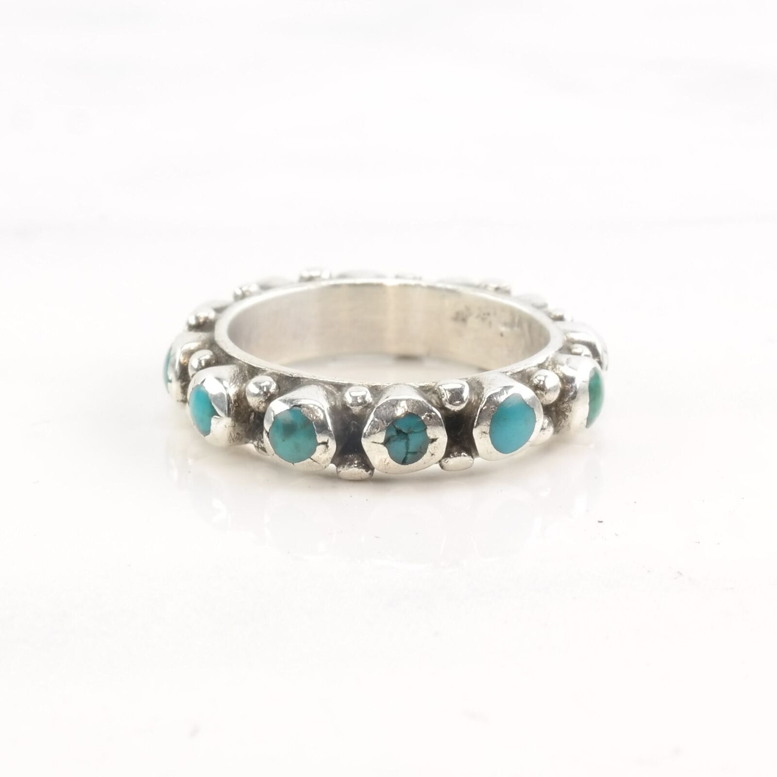 Vintage Southwest Silver Ring Turquoise Zuni Size 5