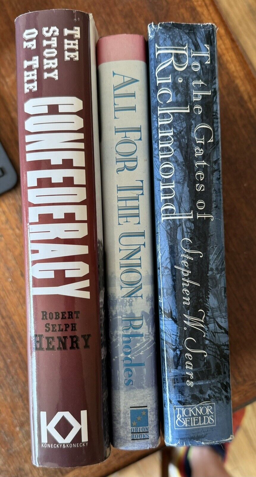 Three Books, Civil War, Two Confederate And One Union