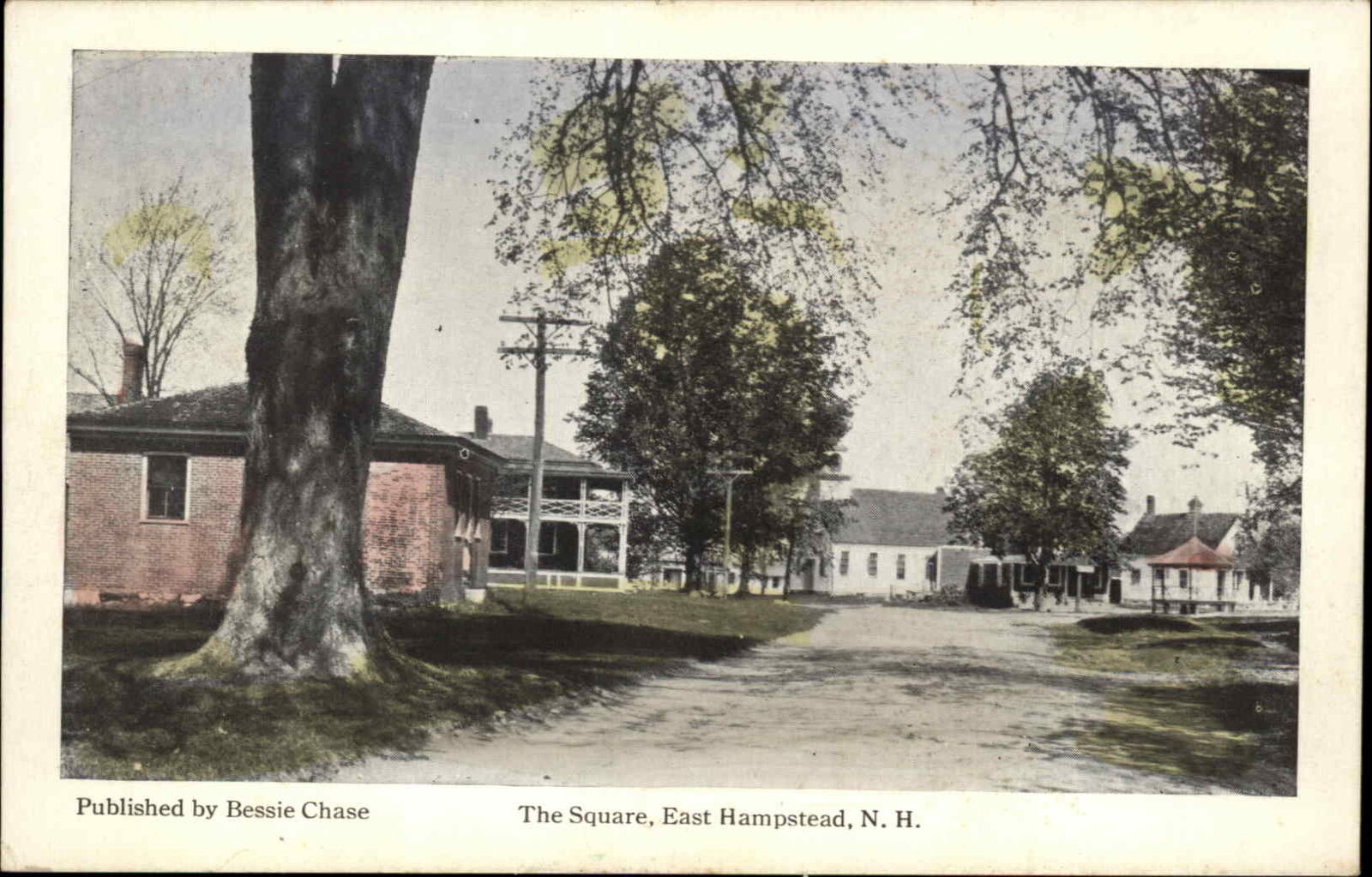 East Hampstead New Hampshire NH The Square c1910 Vintage Postcard