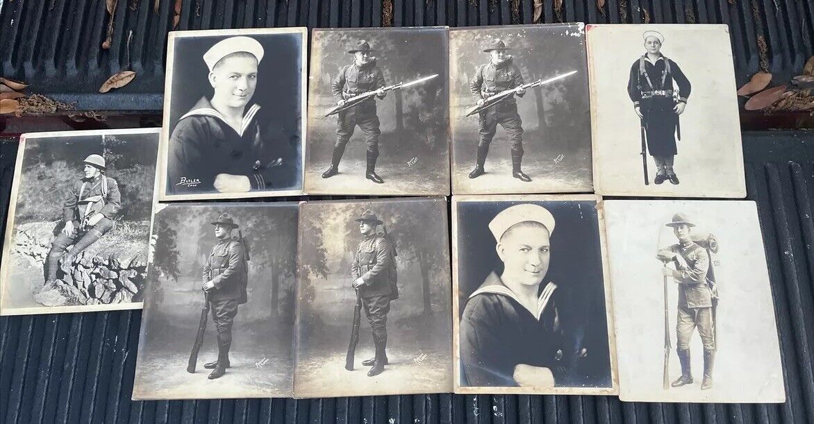 WWI Photographs - USN USMC Marine Corps Navy Uniforms 8 x 10 inches 1st Prov Rgt