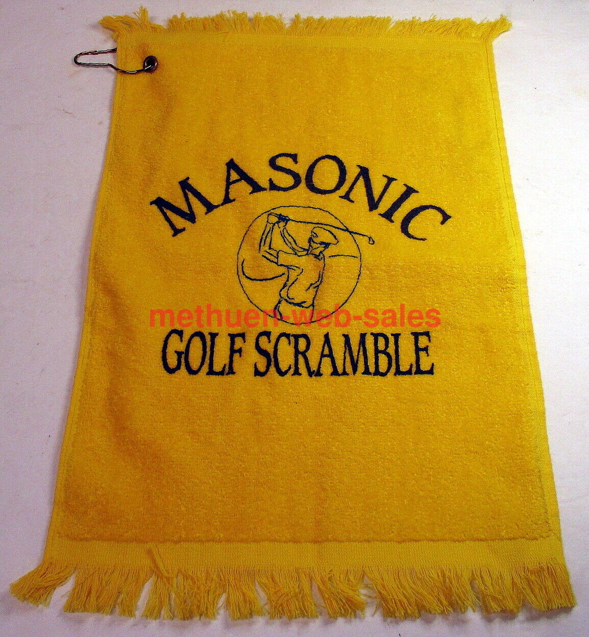 Masonic Golf Scramble Towel~1990s~Yellow~11th District~Massachusetts