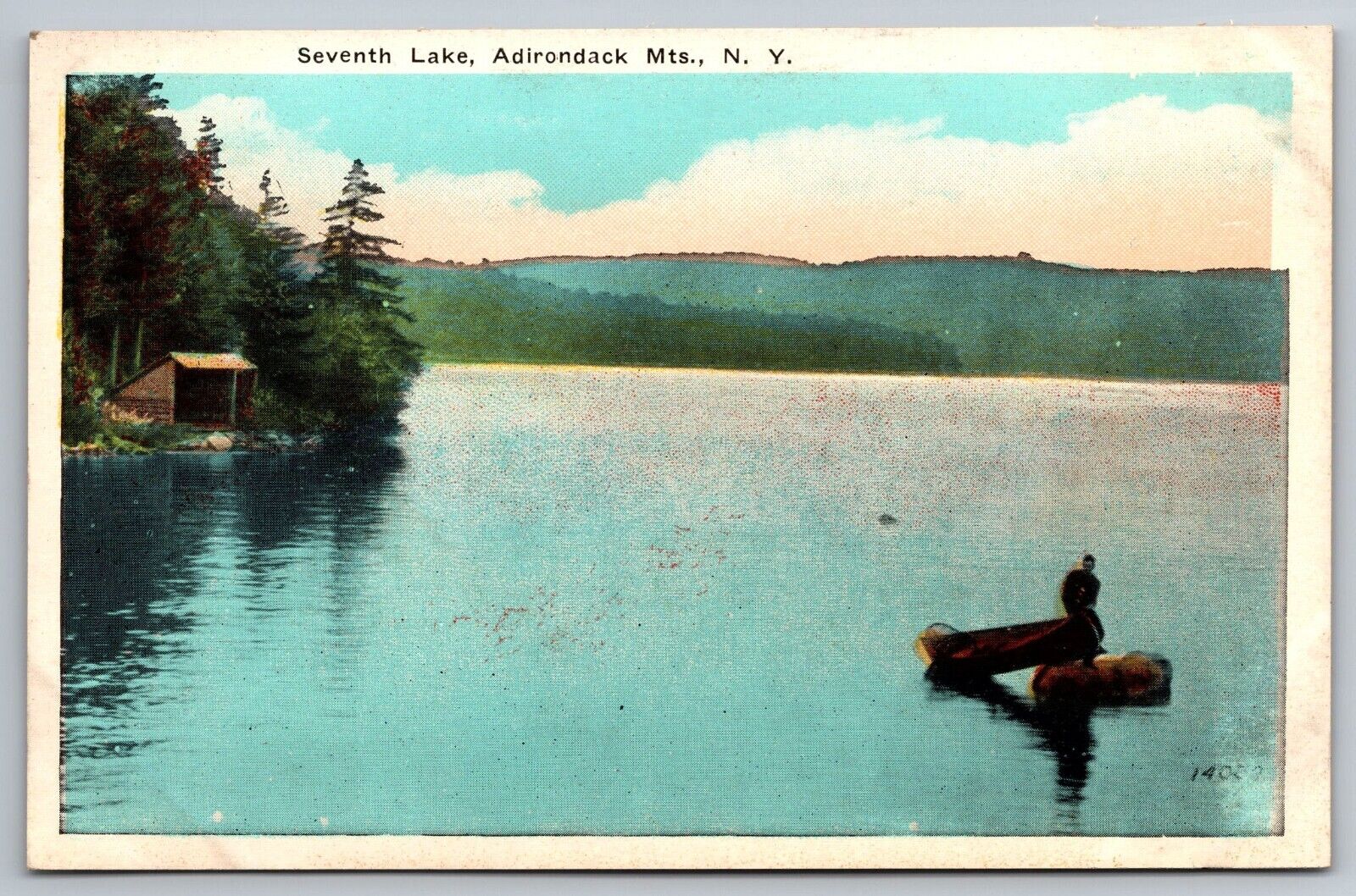 Seventh Lake, Adirondacks NY Vintage Postcard