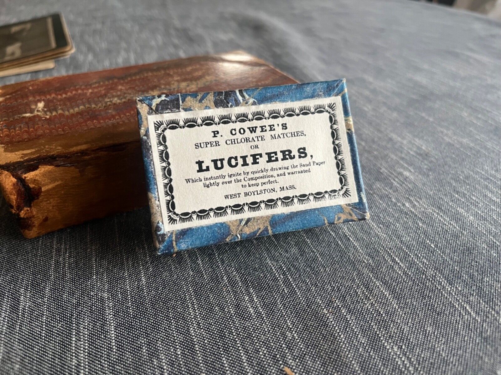 19th Century Lucifers Match Box. Great Civil War Reenactment Reproduction