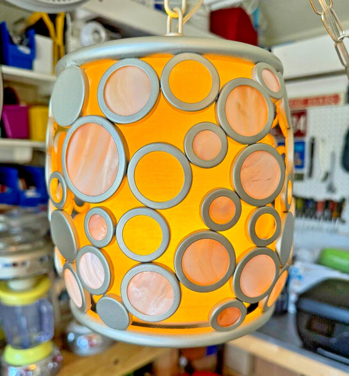Vintage 60's 70 s retro hanging 6ft. chain light - VERY COOL VIBE