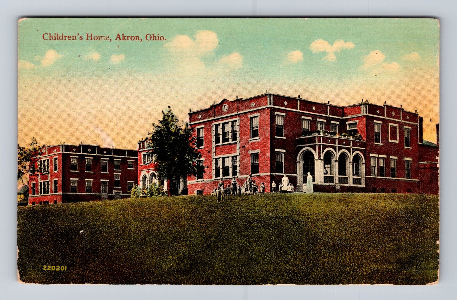 Akron OH-Ohio, Children\'s Home, Antique, Vintage Souvenir Postcard
