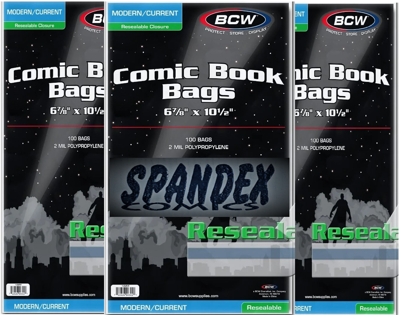 300 - BCW Current Modern Resealable 2-Mil Polypropylene Comic Book Bags