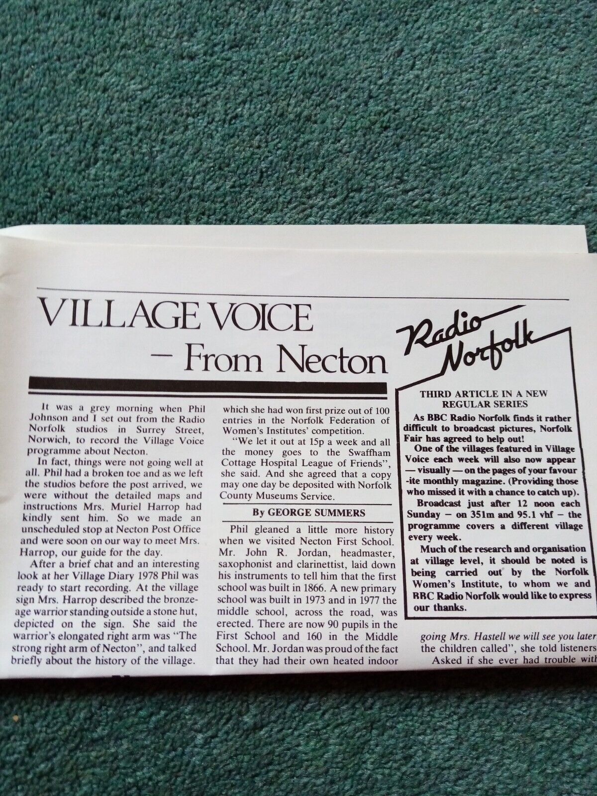 Sa10c  Ephemera 1981 article Necton - village voice 