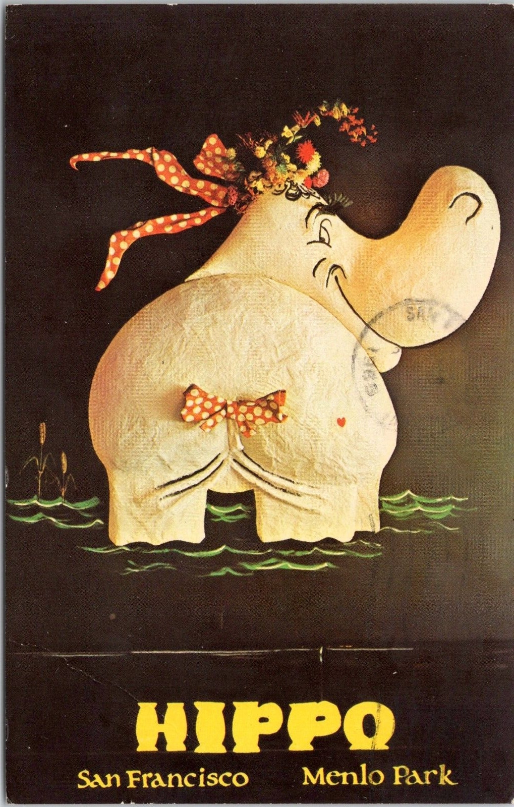 Hippo Hamburgers of Dignity, San Francisco California- 1965 Chrome Postcard