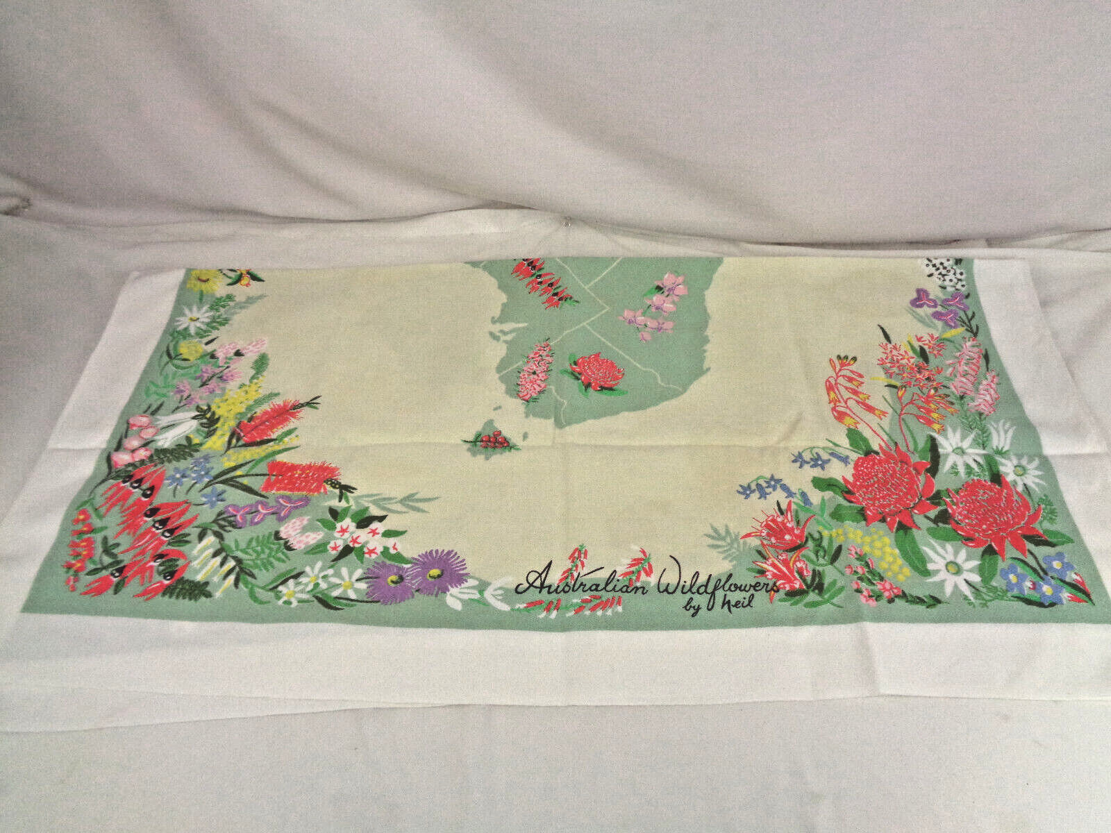 Vintage Australian Wildflowers Tablecloth by Neil - Cotton Blend 33\