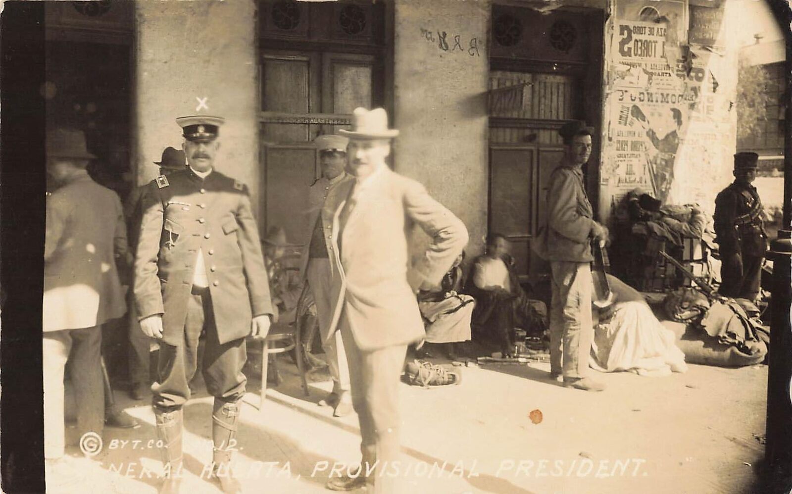Rare RPPC Mexican Revolution War General Huerta Provisional President Photo 1913