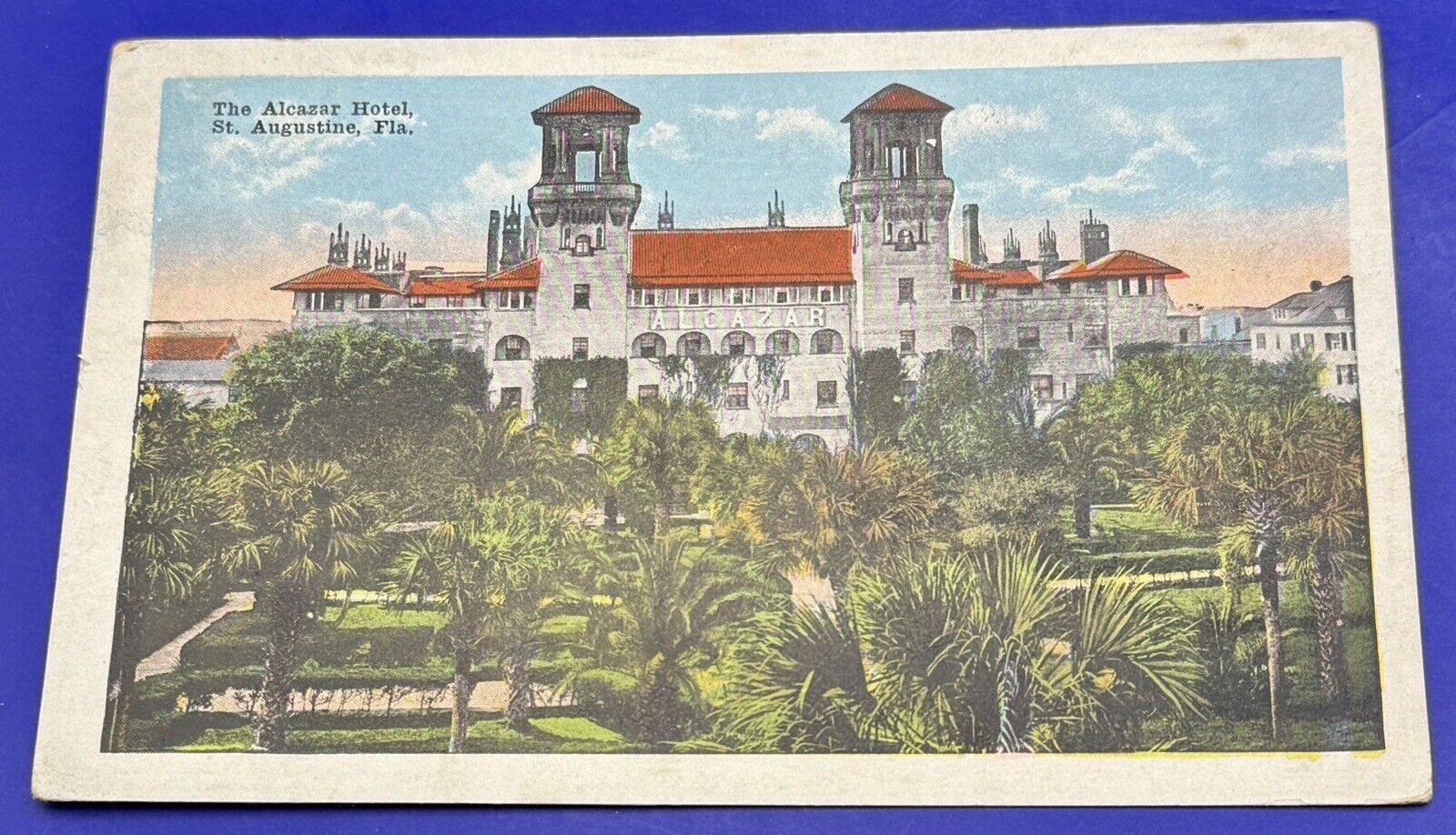 Vintage Postcard The Alcazar Hotel St. Augustine Florida Postmarked 1920