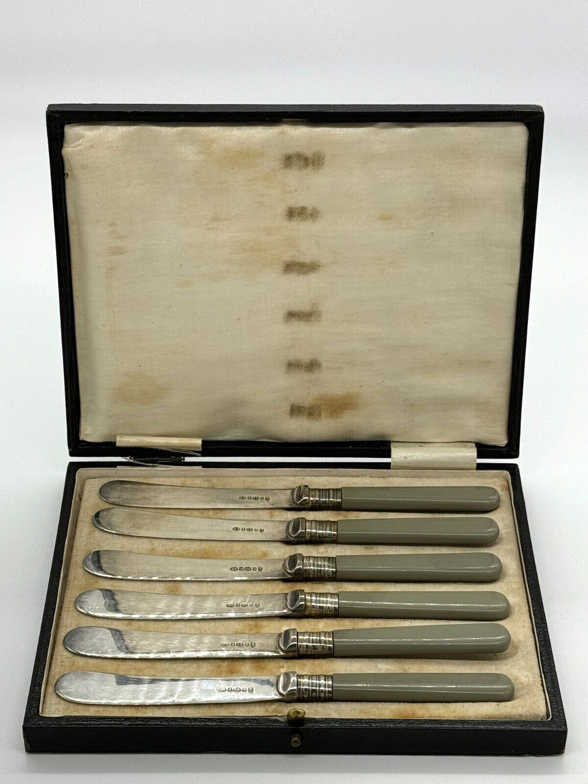 Antique Set Of 6 Silver Plated Pate Knives By Scott & Randle, Birmingham c1920s