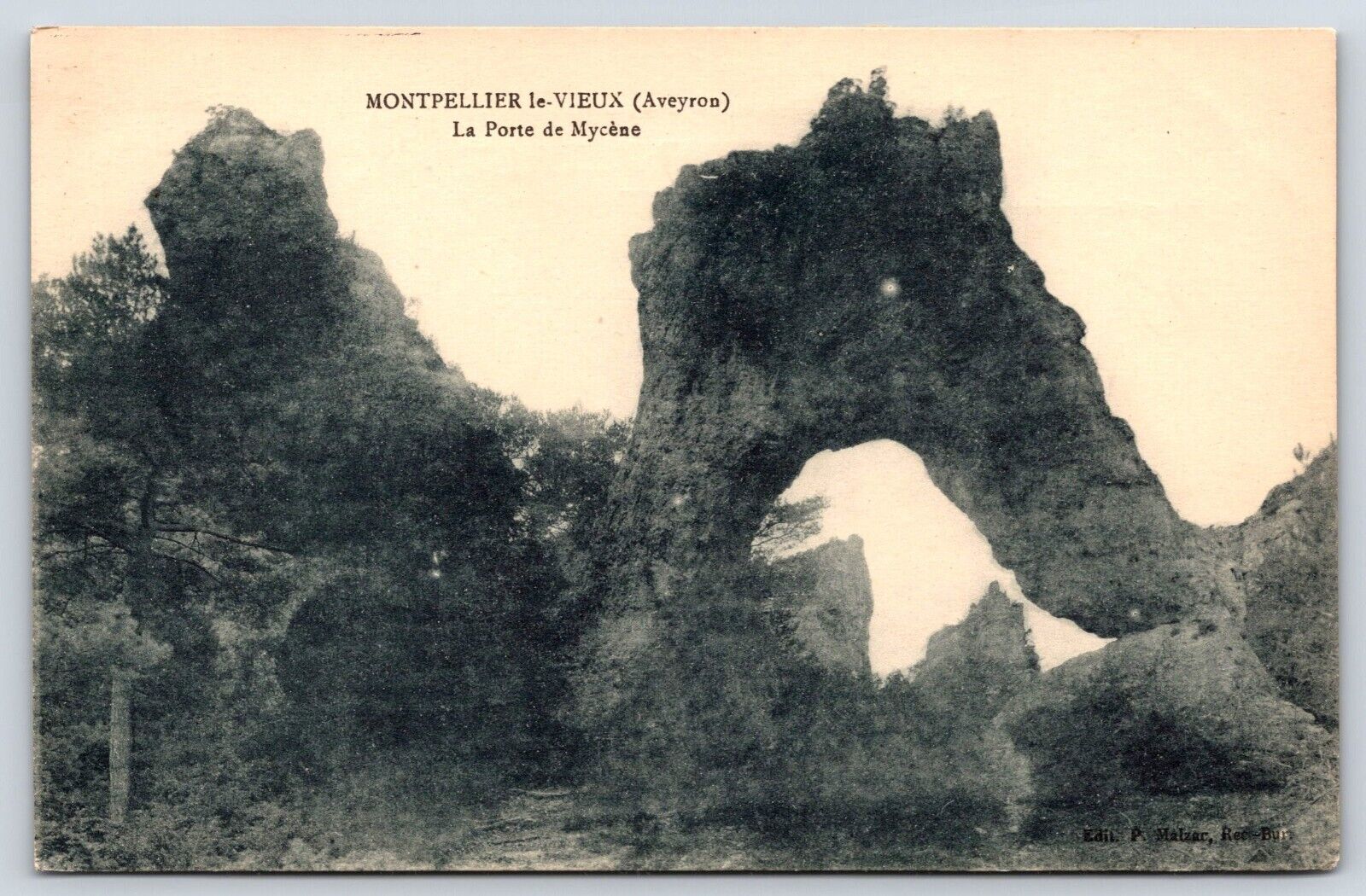 Vintage Postcard Montpellier France le-Vieux (Aveyron) La Porte de Mycene