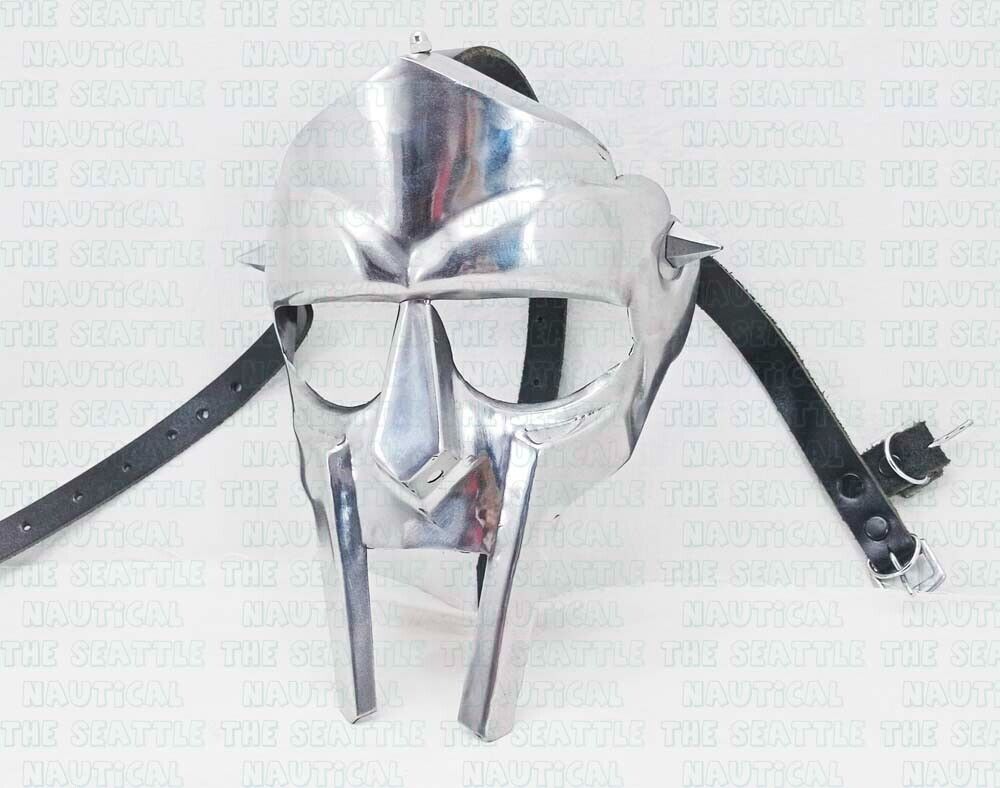 Men's MF Doom Gladiator Face Mask, Adult Size, Polish Silver