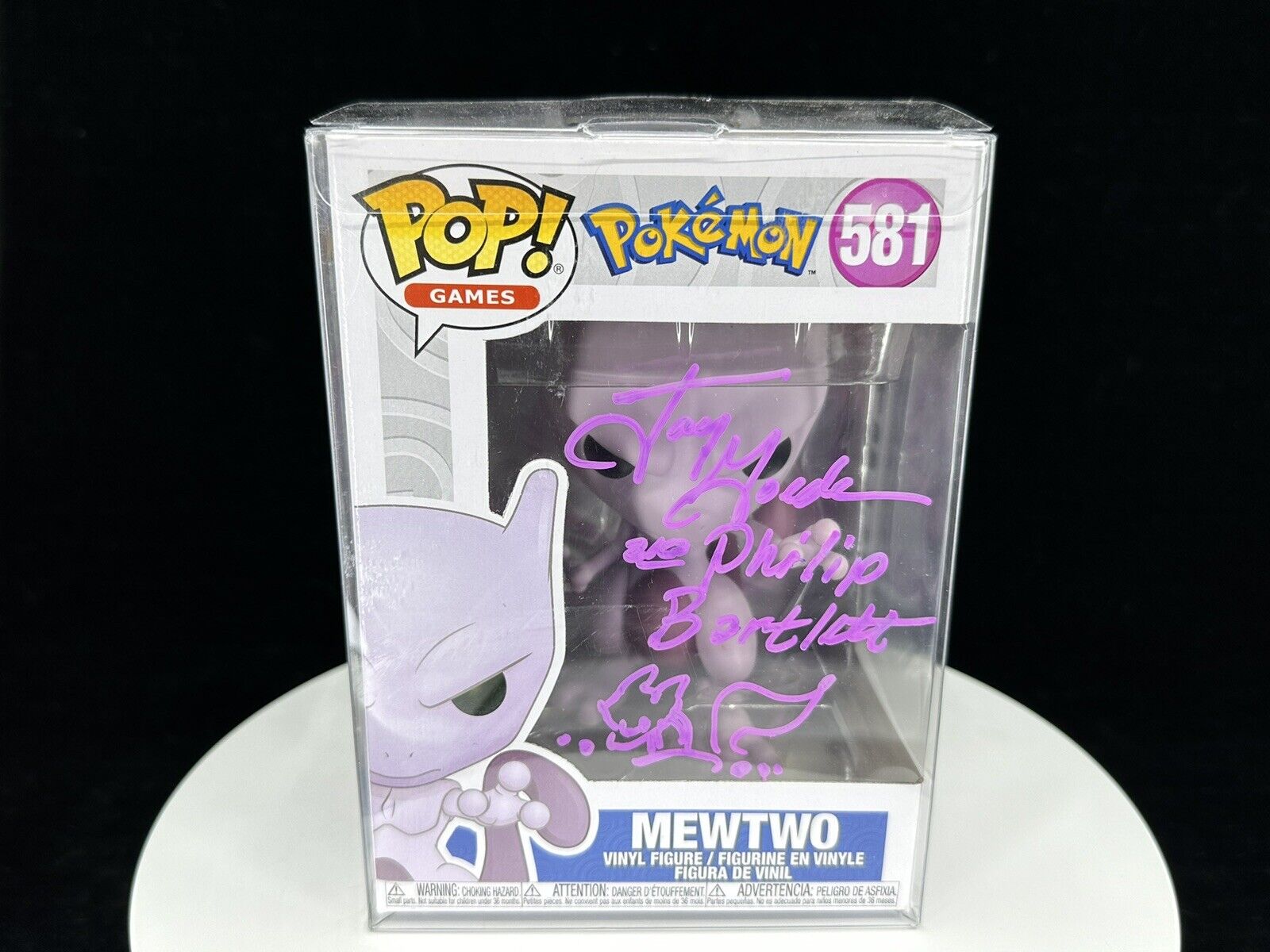 Jay Goede Philip Bartlett Signed Sketched Mewtwo Funko Pop 581 Pokemon