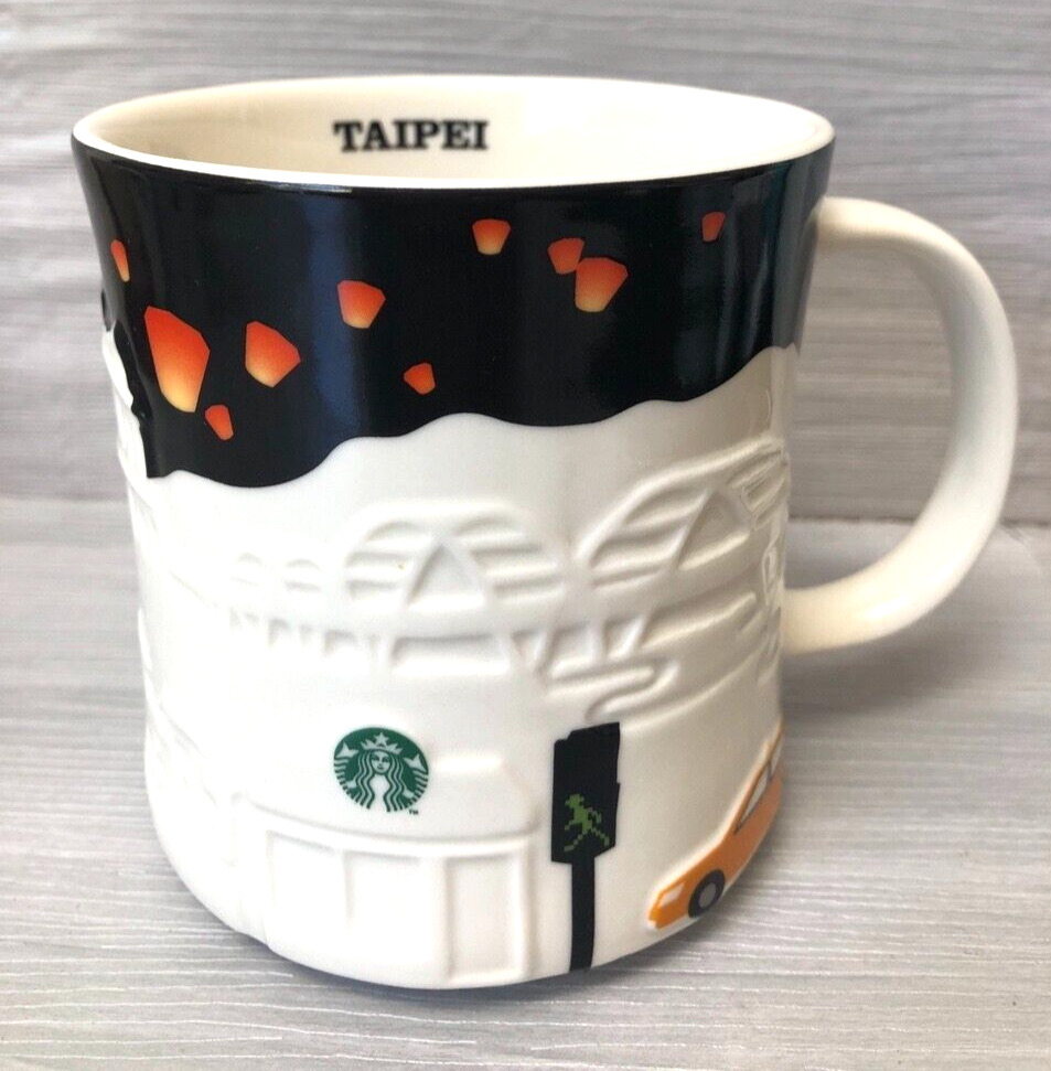 TAIPEI TAIWAN Starbucks coffee Cup Mug 16oz Relief Black Series NEW