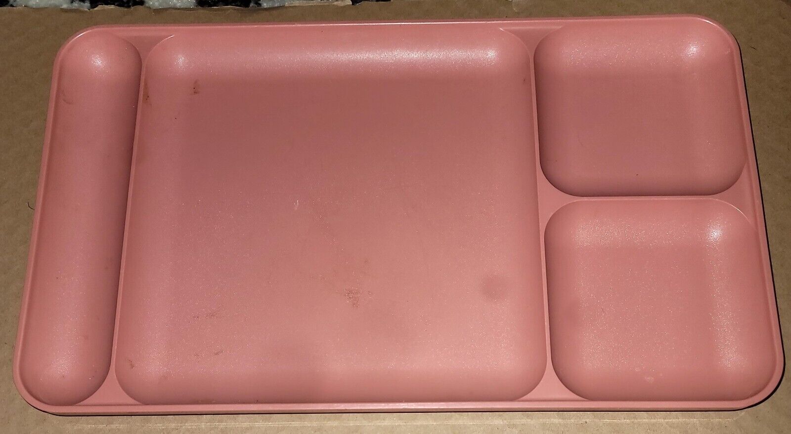 1 Vintage Pink Tupperware Food Cafeteria Style Divided Trays #1535-5