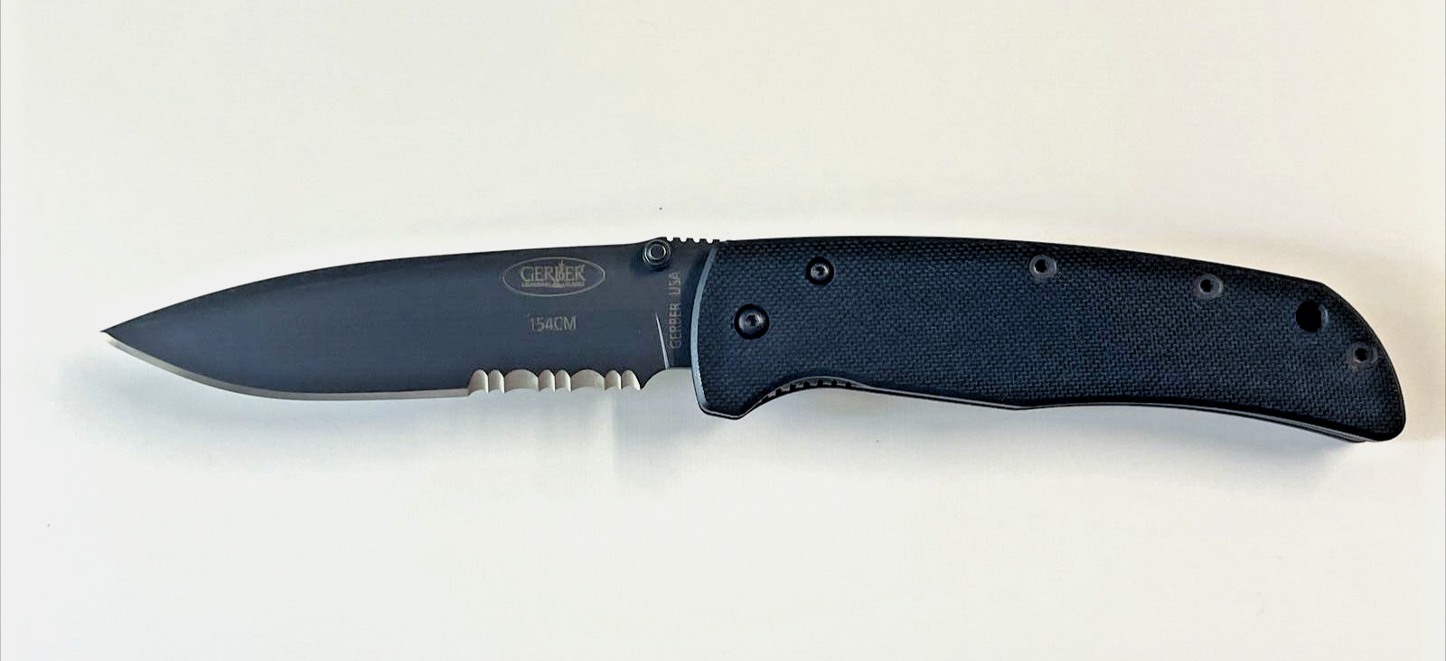 Gerber 06901 Spectre Folding Knife 154CM Titanium Liners USA Vintage