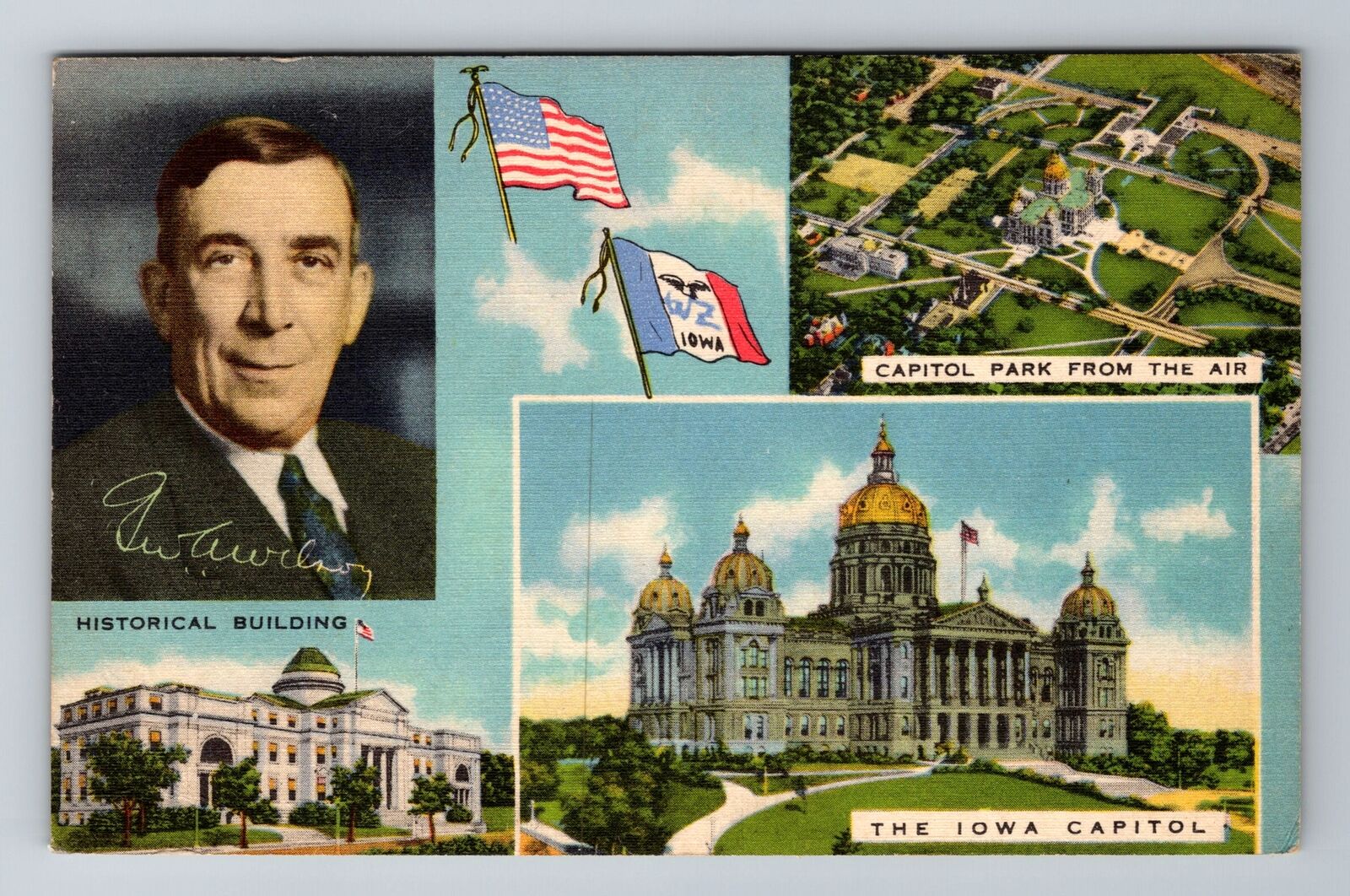 IA-Iowa, State Capitol, Historical Building, Antique, Vintage Souvenir Postcard
