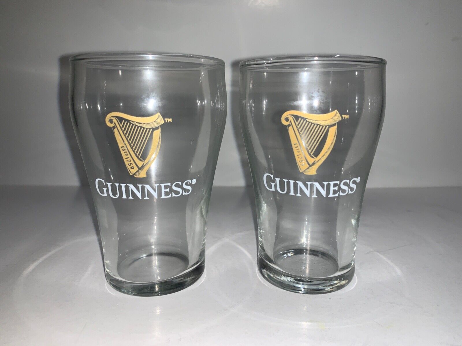 Guinness Tasting Flight Glass Set of 2 VERY RARE 7oz Mini Pint Glasses