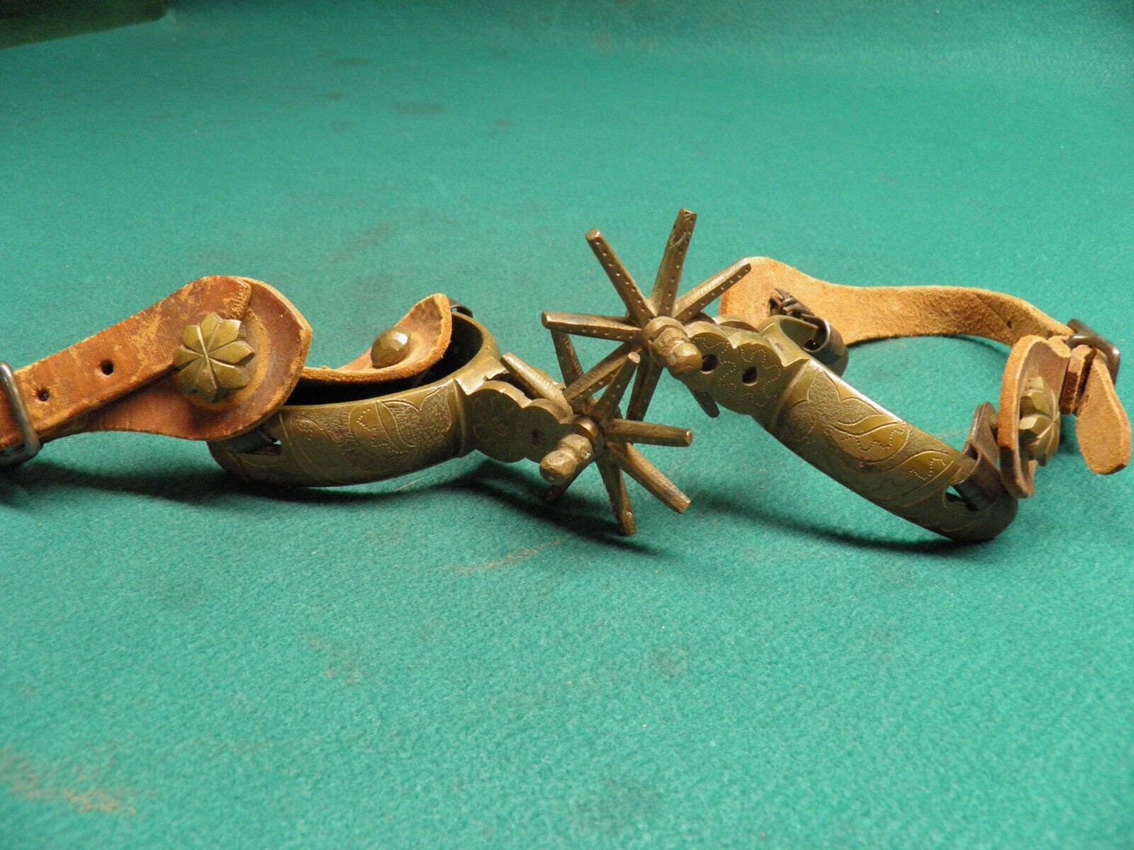 VINTGE PAIR OF -BRASS - MEXICAN SPURS