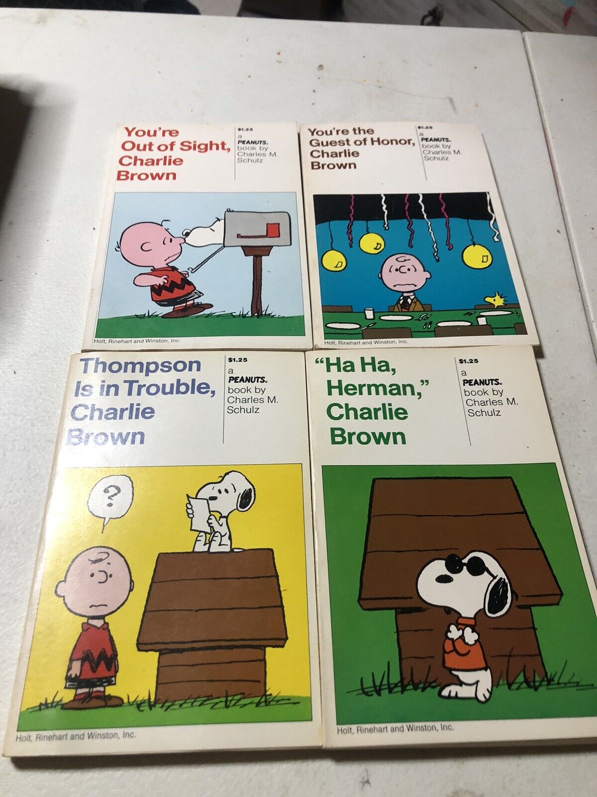Vintage 1970\'s Peanuts Soft Cover Books Holt Rinehart & Winston 1st Ed