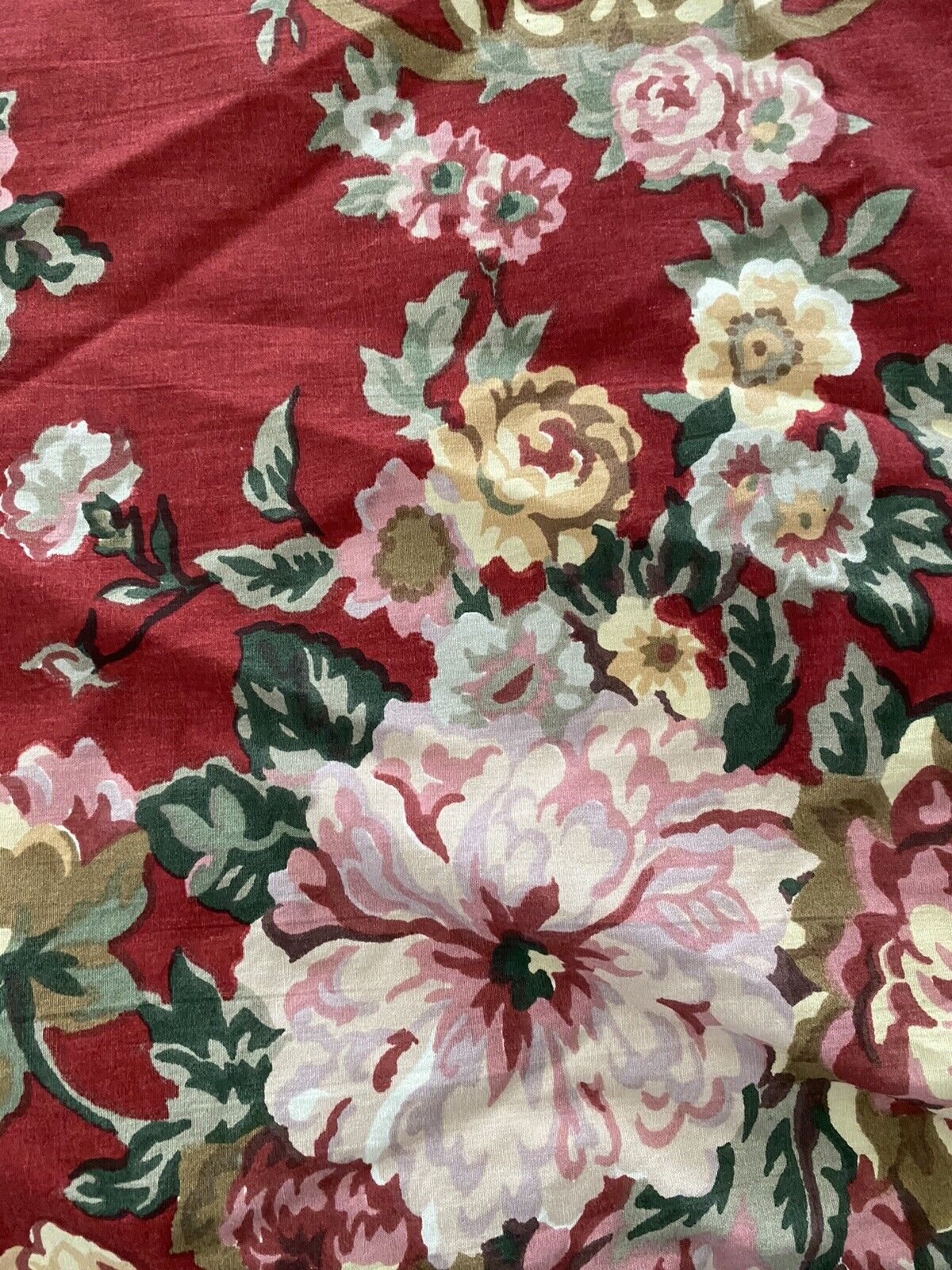 Ralph Lauren Danielle Marseilles Twin Fitted Bed Sheet Red Floral French Country