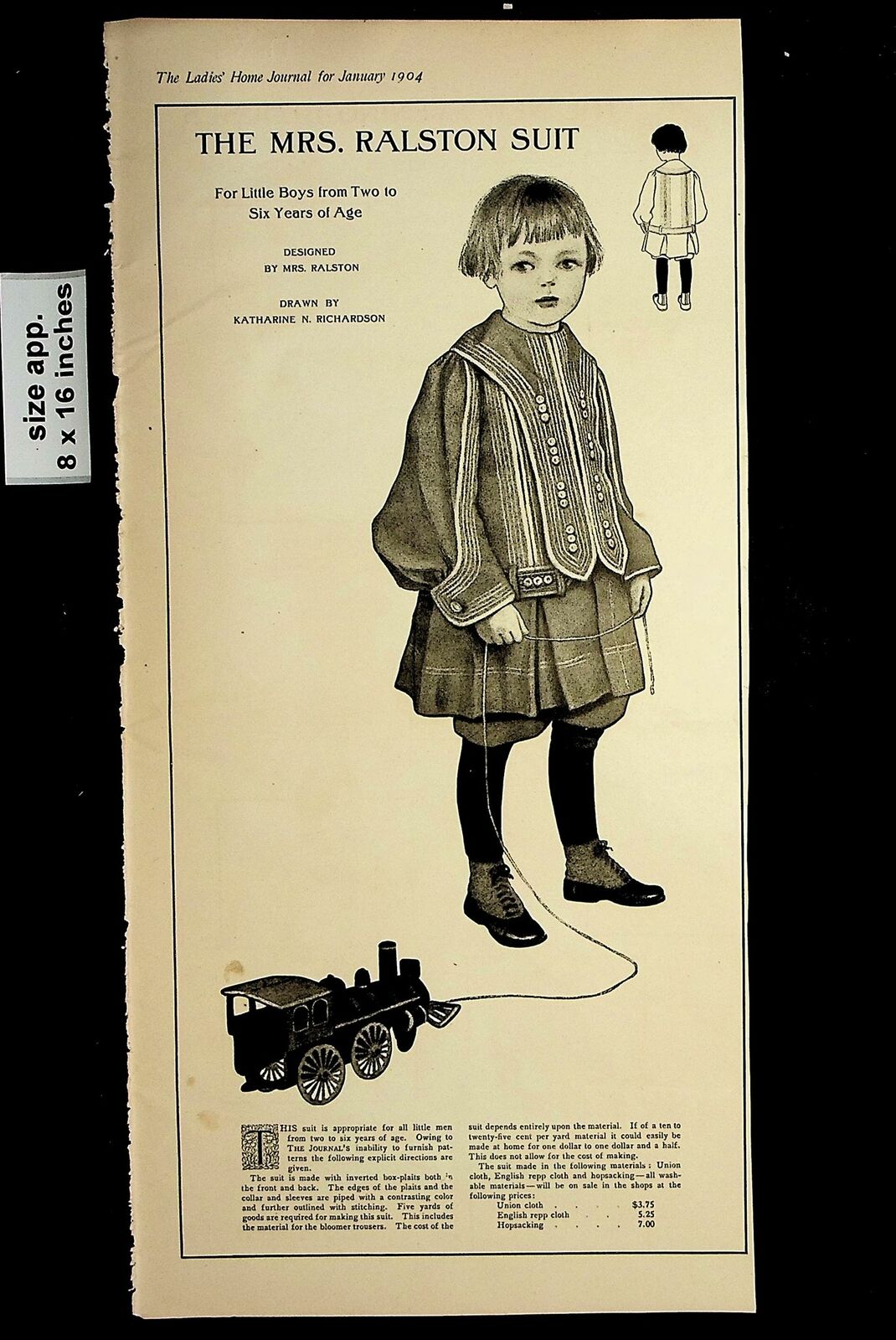 1904 Mrs Ralston Suit Vintage Print 17638