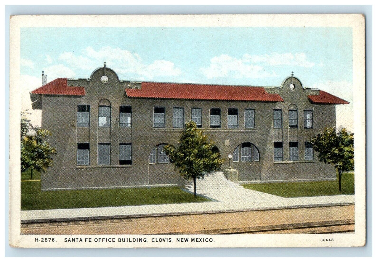 c1910's Sante Fe Office Building Clovis New Mexico NM Fred Harvey Postcard