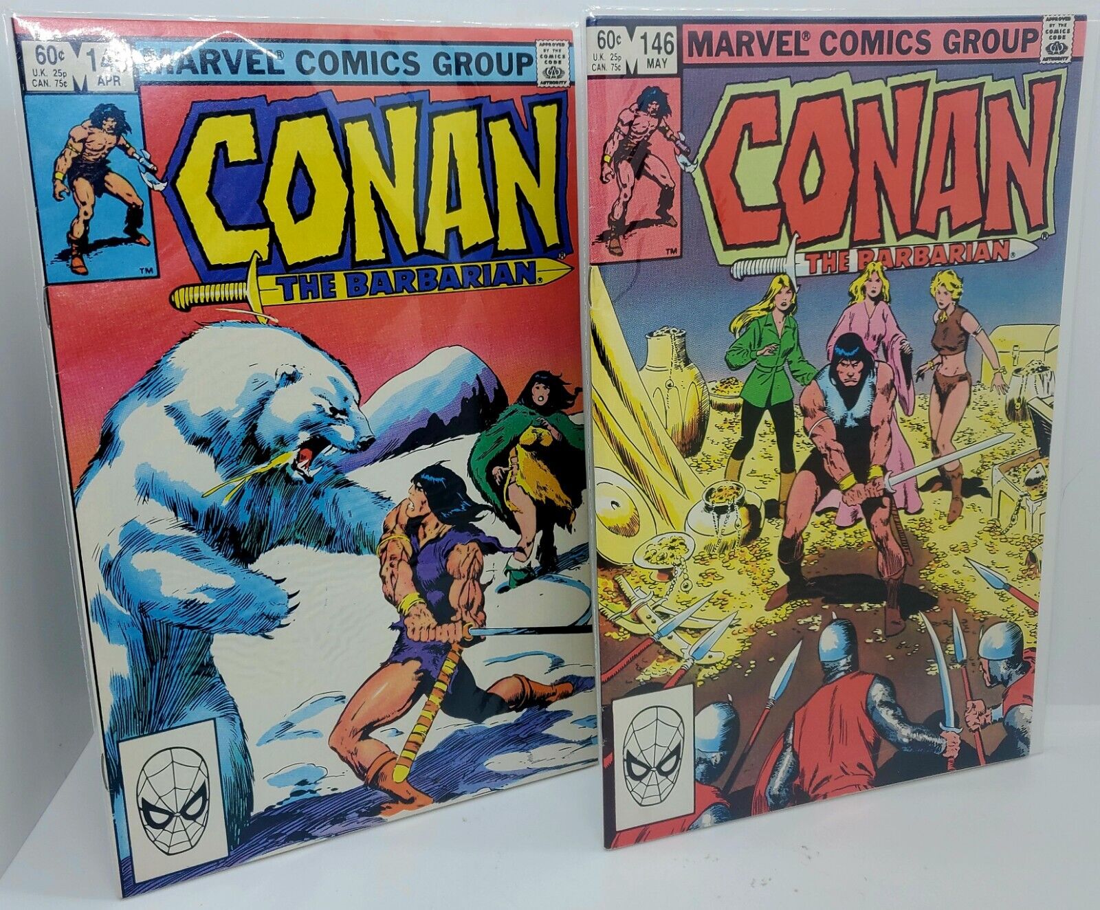 Vintage LOT of 2 Conan the Barbarian #145 & #146 (Marvel, 1974) 1st Print 🔥