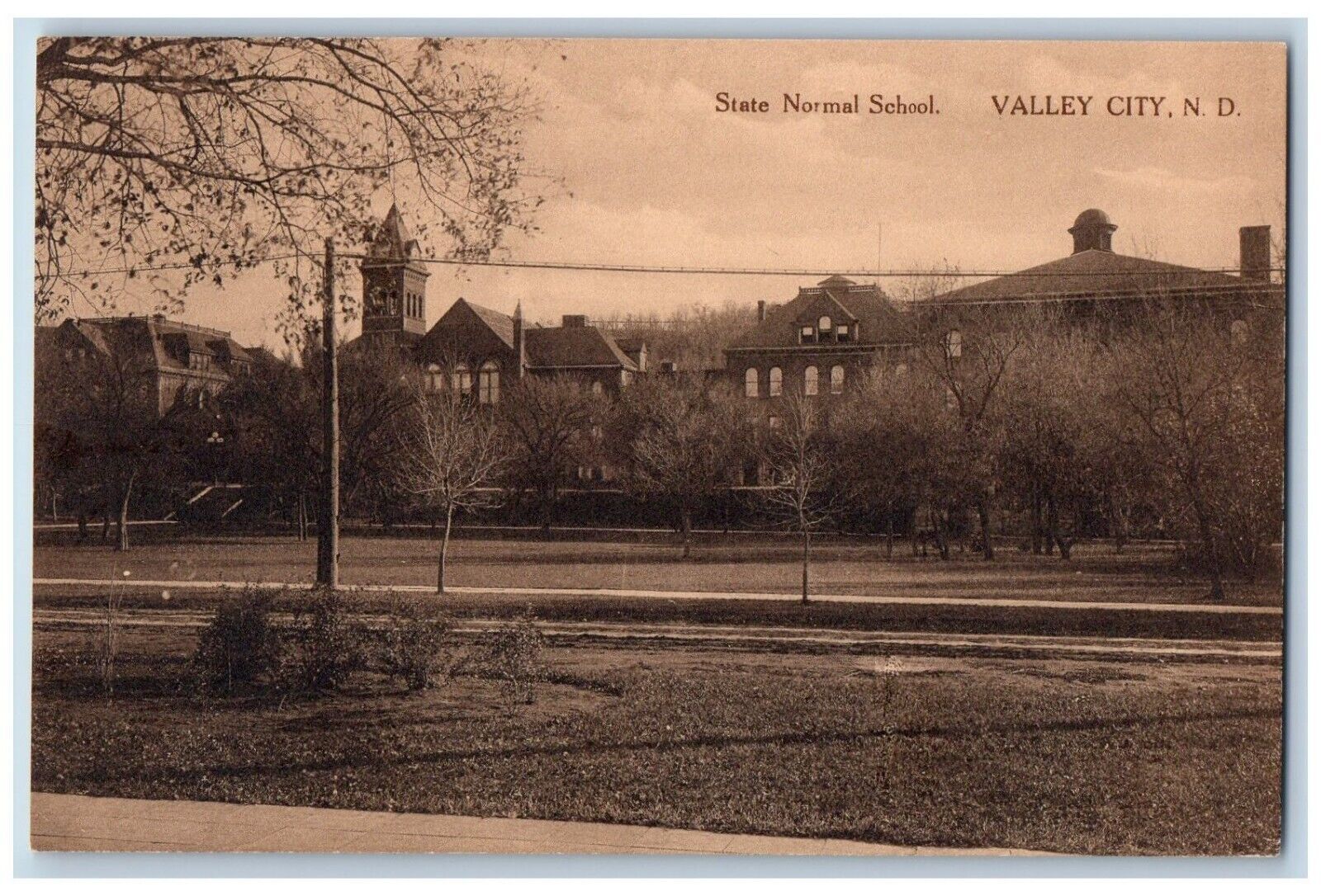Valley City North Dakota ND Postcard State Normal School c1940 Vintage Antique
