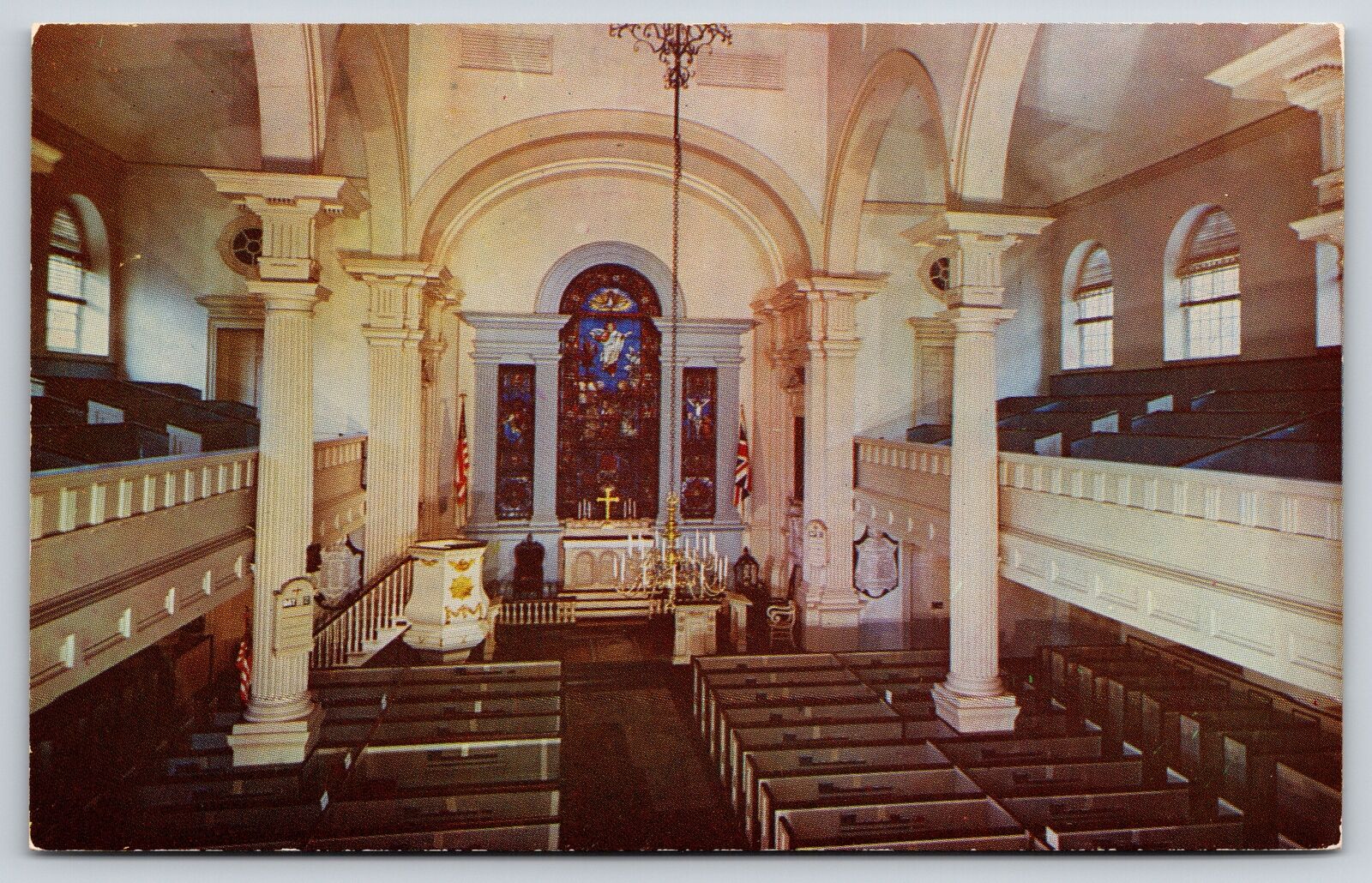 Interior~Sanctuary Christ Church In Philadelphia Pennsylvania~Vintage Postcard