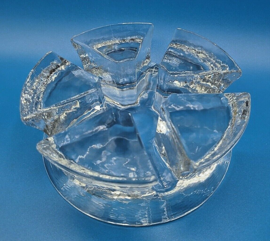 Vintage Clear Glass Tealight Votive By Chantal Designer Heavy Mid Century Modern